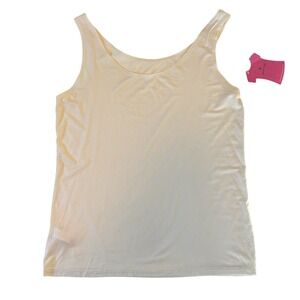 necessities Essential Tee Tank Top Womens Size L Eggshell Cream NEW Basic Layer